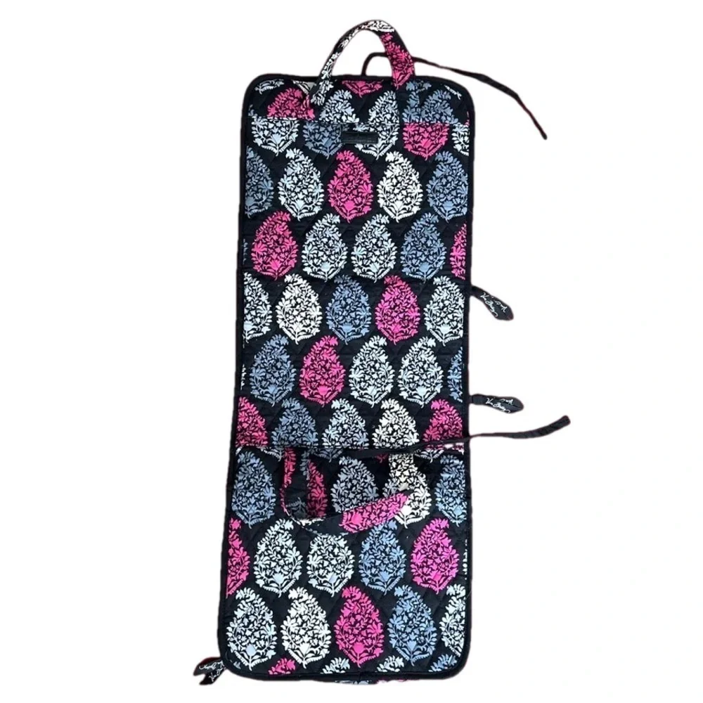 Vera Bradley black and pink foldable hanging cosmetic travel bag